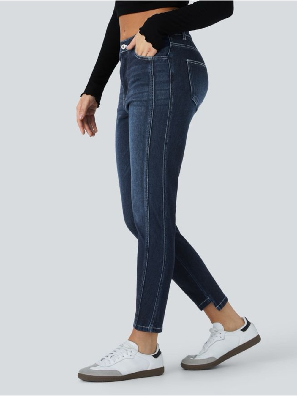 NWT HALARA Halara Flex™ Mid Low Rise Zipper Pockets Casual Skinny Jeans Size S